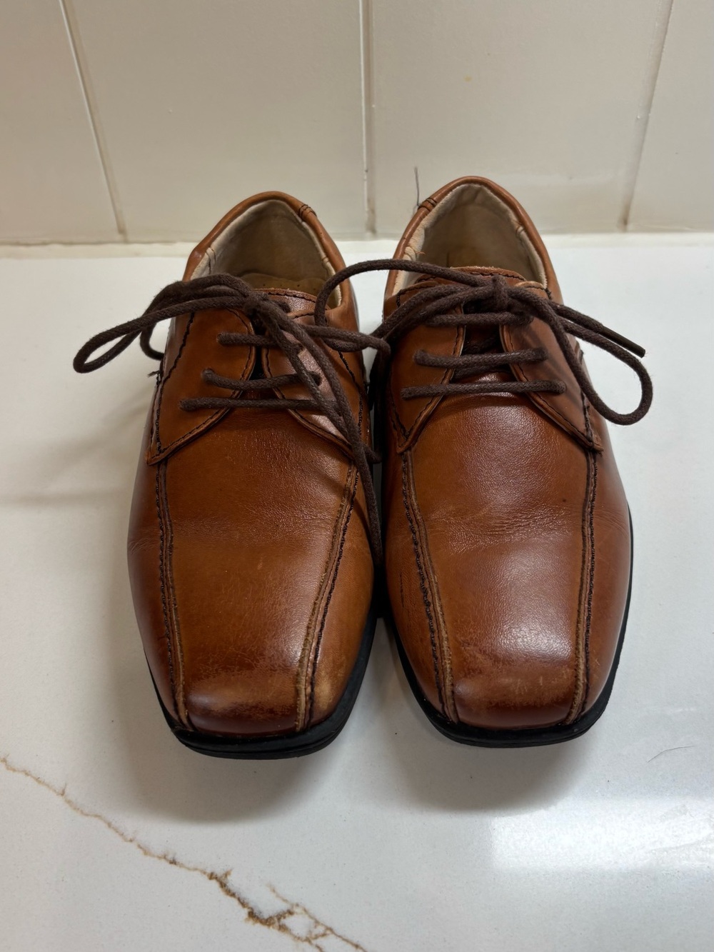 Florsheim Boys' Brown Leather Lace-Up Dress Shoes